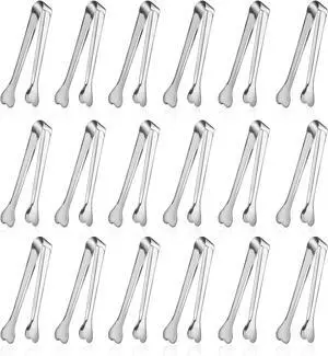Dmoera 18 Pack Premium Small Serving Tongs, Mini Stainless Steel Appetizer Tongs 4.33Inch Silver Dmoera 18 Pack Premium Small Serving Tongs, Mini Stainless Steel Appetizer Tongs 4.33Inch Silver