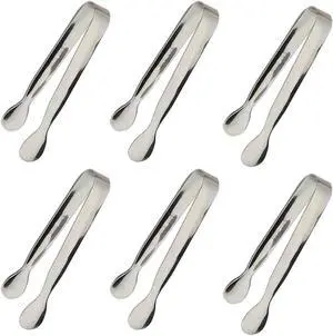 6PCS Ice Tongs Mini Sugar Tongs 4.25Inch Stainless Steel Kitchen Utensils Set,Small Serving Tong and Tiny Kitchen Tong for Appetizers,Tea Party, Coffee Bar, Desserts by Sunenlyst (Silver) 6PCS Ice Tongs Mini Sugar Tongs 4.25Inch Stainless Steel Kitchen Utensils Set,Small Serving Tong and Tiny Kitchen Tong for Appetizers,Tea Party, Coffee Bar, Desserts by Sunenlyst (Silver)