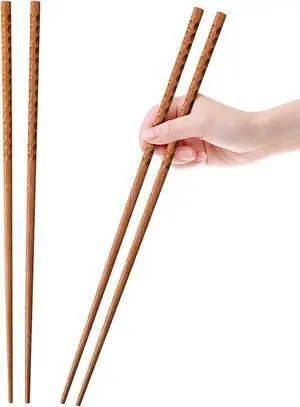 16.5 Inches Cooking Chopsticks, 2 Pairs Wooden Long Chop Sticks Reusable for Noodles Frying Hotpot, Japanese Extra Long Anti-Slip Chopsticks 16.5 Inches Cooking Chopsticks, 2 Pairs Wooden Long Chop Sticks Reusable for Noodles Frying Hotpot, Japanese Extra Long Anti-Slip Chopsticks
