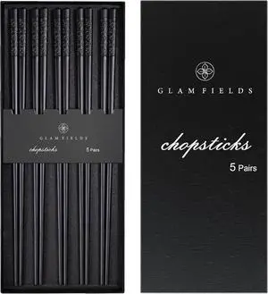 GLAMFIELDS 5 Pairs Premium Chopsticks Reusable Dishwasher Safe 9.5 Inch Fiberglass Chop Sticks Gift Set Non Slip Lightweight Cherry Blossom Pattern GLAMFIELDS 5 Pairs Premium Chopsticks Reusable Dishwasher Safe 9.5 Inch Fiberglass Chop Sticks Gift Set Non Slip Lightweight Cherry Blossom Pattern