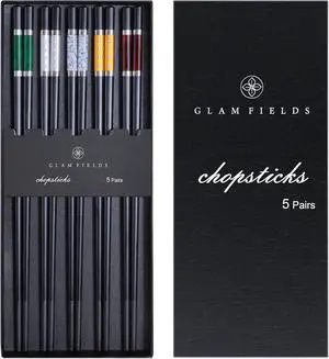 GLAMFIELDS 5 Pairs Premium Chopsticks Reusable Dishwasher Safe 9.5 Inch Fiberglass Chop Sticks Gift Set Non Slip Multi Color GLAMFIELDS 5 Pairs Premium Chopsticks Reusable Dishwasher Safe 9.5 Inch Fiberglass Chop Sticks Gift Set Non Slip Multi Color