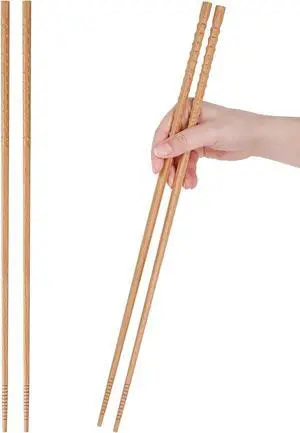 Donxote 16.5 inches Cooking Chopsticks, 2 Pairs Extra Long Anti-Slip Chopstick, Reusable for Noodles Frying Hotpot Wooden Kitchen Chop Sticks Donxote 16.5 inches Cooking Chopsticks, 2 Pairs Extra Long Anti-Slip Chopstick, Reusable for Noodles Frying Hotpot Wooden Kitchen Chop Sticks