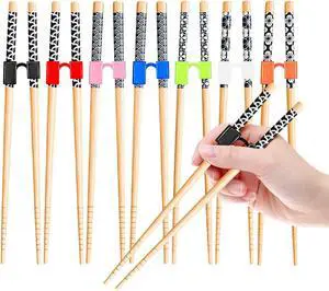 EAEDMY 7 Pairs Training Kid Adult Chopsticks and Trainers for Beginners, Japanese Wooden Beginners Training Chopsticks Helpers Set, Reusable, Dishwasher Safe, L8.86Inch (1.Japanese pattern A) EAEDMY 7 Pairs Training Kid Adult Chopsticks and Trainers for Beginners, Japanese Wooden Beginners Training Chopsticks Helpers Set, Reusable, Dishwasher Safe, L8.86Inch (1.Japanese pattern A)