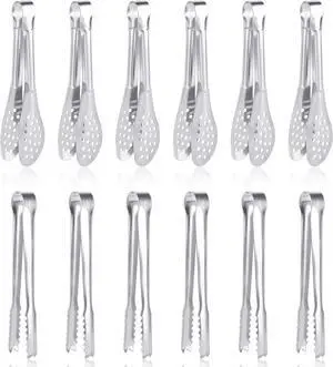12 Pack Premium Small Serving Tongs, Dmoera Mini Stainless Steel Appetizer Tongs, 5Inch,5.2Inch(12.7cm) 12 Pack Premium Small Serving Tongs, Dmoera Mini Stainless Steel Appetizer Tongs, 5Inch,5.2Inch(12.7cm)