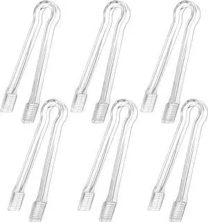 6 Pack Clear Plastic Serving Tongs, 6.3 In Small Serving Utensils Ice Tongs 6 Pack Clear Plastic Serving Tongs, 6.3 In Small Serving Utensils Ice Tongs
