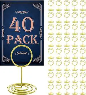 40PCS Table Number Holders, Place Cards Holder, Mini Food Labels Menu Holder, Photo Holders, Idea For Centerpieces, Wedding, Birthday, Party Decoration (Gold) (kt-009) 40PCS Table Number Holders, Place Cards Holder, Mini Food Labels Menu Holder, Photo Holders, Idea For Centerpieces, Wedding, Birthday, Party Decoration (Gold) (kt-009)