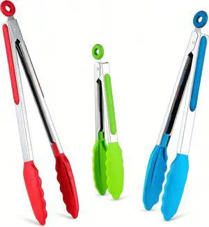 7/9/12 Inch Kitchen Tongs Set of 3, Cooking Tongs with Silicone Tips 7/9/12 Inch Kitchen Tongs Set of 3, Cooking Tongs with Silicone Tips
