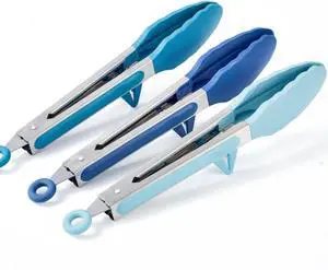 9" Kitchen Tongs for Cooking with Silicone Tips, Serving Tong for Salad BBQ 9" Kitchen Tongs for Cooking with Silicone Tips, Serving Tong for Salad BBQ