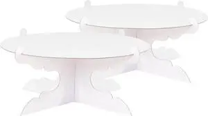 2pcs 12 inch One Tier Cardboard Cake Stands for Party, White Cupcake Stands for Birthday Wedding DIY Dessert Decoration 2pcs 12 inch One Tier Cardboard Cake Stands for Party, White Cupcake Stands for Birthday Wedding DIY Dessert Decoration