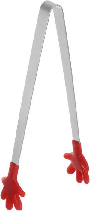 HARFINGTON Mini Food Tongs 5.67" Hand Shape Stainless Steel with Silicon Tips Small Cooking Tongs Kitchen Food Tongs Serving Tongs for Cooking Grilling BBQ Barbecue Kitchen, Red HARFINGTON Mini Food Tongs 5.67" Hand Shape Stainless Steel with Silicon Tips Small Cooking Tongs Kitchen Food Tongs Serving Tongs for Cooking Grilling BBQ Barbecue Kitchen, Red