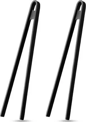 Patelai 2 Pcs 11.8 Inch Silicone Cooking Tongs Tweezers,Black Patelai 2 Pcs 11.8 Inch Silicone Cooking Tongs Tweezers,Black