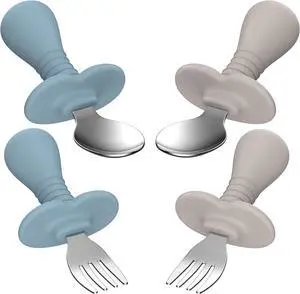 4Pcs Toddler Utensils, Children Safe Forks and Spoons Set 4Pcs Toddler Utensils, Children Safe Forks and Spoons Set