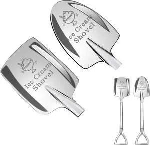 2 Pcs Ice Cream Shovel Set - Funny Loving Gift (Birthday/Holiday Gift for Family and Friends), Premium 304 Stainless Steel Dessert Spoons for Eating Ice Cream 2 Pcs Ice Cream Shovel Set - Funny Loving Gift (Birthday/Holiday Gift for Family and Friends), Premium 304 Stainless Steel Dessert Spoons for Eating Ice Cream
