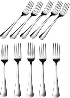 MIZORLIE 10-Pcs Dinner Forks Set,Food-Grade Stainless -7 Inches Table Forks MIZORLIE 10-Pcs Dinner Forks Set,Food-Grade Stainless -7 Inches Table Forks