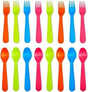 Jawbush 16 Pcs Kids Utensils, Plastic Kids Forks and Spoons, Reusable Toddler Utensils, Durable Flatware Set for Lunch Box, Easy to Use, BPA Free Jawbush 16 Pcs Kids Utensils, Plastic Kids Forks and Spoons, Reusable Toddler Utensils, Durable Flatware Set for Lunch Box, Easy to Use, BPA Free