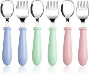 6 Pieces Toddler Utensils Forks and Spoons,Kids Silverware Set 6 Pieces Toddler Utensils Forks and Spoons,Kids Silverware Set