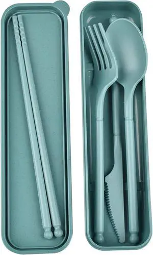 Travel Utensils, Reusable Utensils Set with Case, Camping Plastic Cutlery Travel Utensils, Reusable Utensils Set with Case, Camping Plastic Cutlery