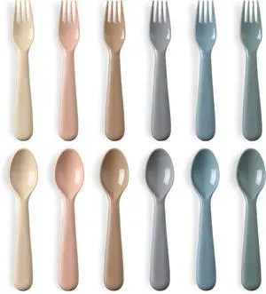 12 Pieces Toddler Utensils Set, Plastic Spoons and Forks Set for Kids, Children Safe Flatware, Plastic Reusable Cutlery, BPA Free, Dishwasher Safe 12 Pieces Toddler Utensils Set, Plastic Spoons and Forks Set for Kids, Children Safe Flatware, Plastic Reusable Cutlery, BPA Free, Dishwasher Safe