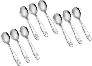 Pimoys Toddler Spoons, 9-Piece Stainless Steel Kids Flatware Set Pimoys Toddler Spoons, 9-Piece Stainless Steel Kids Flatware Set