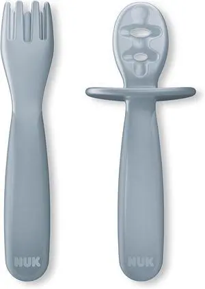 NUK for Nature Pretensil Dipper Spoon and Fork Set, Easy to Grip for Self-Feeding Development, Mess-Free Feeding, Top Rack Dishwasher-Safe, BPA & Latex-Free NUK for Nature Pretensil Dipper Spoon and Fork Set, Easy to Grip for Self-Feeding Development, Mess-Free Feeding, Top Rack Dishwasher-Safe, BPA & Latex-Free