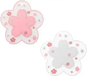 Sakura Coffee Cup Mat Kawaii Coaster 2PCS Cute Cherry Blossom PVC Home Tea Mug Pink Flower Pattern Anti-Skid Pot Bowl Pad Placemat for Desk Drink Table Decor Kawaii Accessories (Small) Sakura Coffee Cup Mat Kawaii Coaster 2PCS Cute Cherry Blossom PVC Home Tea Mug Pink Flower Pattern Anti-Skid Pot Bowl Pad Placemat for Desk Drink Table Decor Kawaii Accessories (Small)