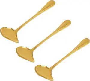 3pcs Sauce Ladle with Pouring Spout, Gold-Colored Stainless Steel Gravy Pour Ladle Spoon Sauce Drizzle Metal Punch Spoon with Spout for Serving Soups Spooning Gravies Dressings Kitchen Utensil 3pcs Sauce Ladle with Pouring Spout, Gold-Colored Stainless Steel Gravy Pour Ladle Spoon Sauce Drizzle Metal Punch Spoon with Spout for Serving Soups Spooning Gravies Dressings Kitchen Utensil
