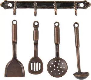 AUEAR, 5 Pack 1:12 Mini Home Kitchen Accessories Kit Spoon Shovel Cookware Tools for Decoration AUEAR, 5 Pack 1:12 Mini Home Kitchen Accessories Kit Spoon Shovel Cookware Tools for Decoration