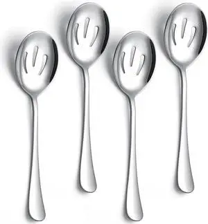 Serving Spoons 8.7 Inches Slotted Serving Spoon Large Cutlery for Catering Buffet, Mirror Polished, Dishwasher Safe, 4 Pieces Serving Spoons 8.7 Inches Slotted Serving Spoon Large Cutlery for Catering Buffet, Mirror Polished, Dishwasher Safe, 4 Pieces