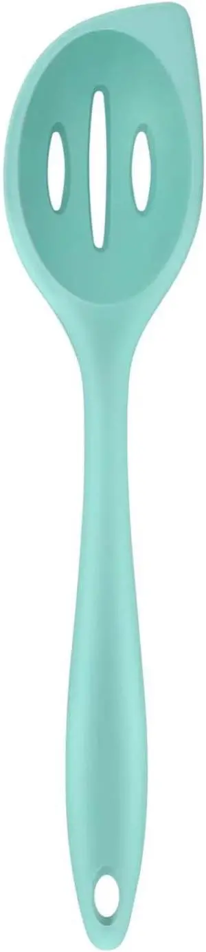 Silicone Corner Spoon Slotted, Heat Resistant Rubber Spoonula for Mixing, Serving, Scraping, Non-stick Slotted Cooking Spoons Silicone Corner Spoon Slotted, Heat Resistant Rubber Spoonula for Mixing, Serving, Scraping, Non-stick Slotted Cooking Spoons