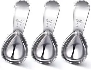 Patelai 3 Pieces Coffee Scoop Tablespoon Measuring Spoons Stainless Steel Coffee Scoops Short Handle Tablespoon for Tea Sugar Kitchen Gifts(15 ml,Silver) Patelai 3 Pieces Coffee Scoop Tablespoon Measuring Spoons Stainless Steel Coffee Scoops Short Handle Tablespoon for Tea Sugar Kitchen Gifts(15 ml,Silver)