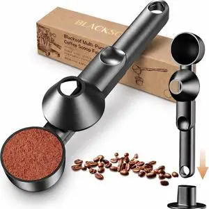 Coffee Scoop & Funnel for Reusable K Cup Pods 2 Tablespoon Measuring Spoon for Ground Coffee, Protein Powder, and Tea No-Spill Design, Ideal for Kitchen Storage (1, Black) Coffee Scoop & Funnel for Reusable K Cup Pods 2 Tablespoon Measuring Spoon for Ground Coffee, Protein Powder, and Tea No-Spill Design, Ideal for Kitchen Storage (1, Black)