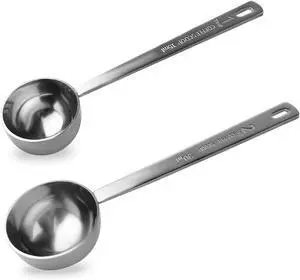 2 Pcs Coffee Scoop 18/8 Stainless Steel Measuring Coffee Spoon Set 1 Tablespoon (15ML) & 2 Tablespoon (30ML) Long Handle Spoons Metal Tablespoon for Coffee Tea Milk Powder Coffee Beans Sugar Flour 2 Pcs Coffee Scoop 18/8 Stainless Steel Measuring Coffee Spoon Set 1 Tablespoon (15ML) & 2 Tablespoon (30ML) Long Handle Spoons Metal Tablespoon for Coffee Tea Milk Powder Coffee Beans Sugar Flour