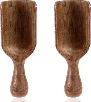 2pcs Mini Acacia Wood Coffee Spoons, Small Wooden Scoops for Jars 2pcs Mini Acacia Wood Coffee Spoons, Small Wooden Scoops for Jars