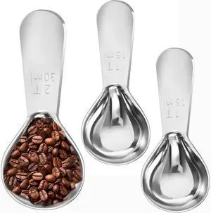 3Pcs Stainless Steel Coffee Scoop Set,Measuring Spoons,1Tbsp & 2Tbsp Scoop 3Pcs Stainless Steel Coffee Scoop Set,Measuring Spoons,1Tbsp & 2Tbsp Scoop