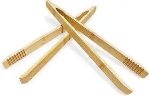 2 Pack Premium Bamboo Toaster Tongs, 10 Inches Natural Wooden Tongs with Serrated Tips for a Secure Grip on Toast, Bagels, Pastries, and Salads, Reusable for Cooking & Serving 2 Pack Premium Bamboo Toaster Tongs, 10 Inches Natural Wooden Tongs with Serrated Tips for a Secure Grip on Toast, Bagels, Pastries, and Salads, Reusable for Cooking & Serving