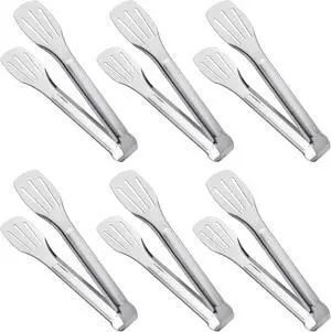 Serving Tong Kitchen Tongs,Buffet Tongs, Stainless Steel Food Tong Serving Tong,small tongs 6 Pack (7 Inch) Serving Tong Kitchen Tongs,Buffet Tongs, Stainless Steel Food Tong Serving Tong,small tongs 6 Pack (7 Inch)