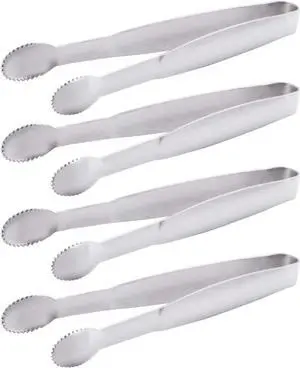HINMAY 5" Mini Serving Tongs Tiny Stainless Steel Small Tongs, Set of 4 HINMAY 5" Mini Serving Tongs Tiny Stainless Steel Small Tongs, Set of 4