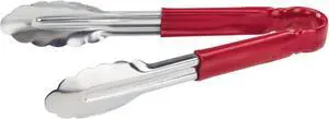 Winco 9" Red Plastic Stainless Steel Serving Tongs Winco 9" Red Plastic Stainless Steel Serving Tongs