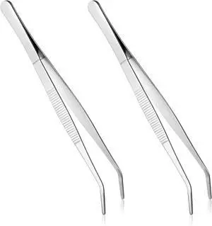 2 PCS 8 Inch Stainless Steel Tweezers with Curved Serrated Tip Kitchen Long Tweezers Set Heavy Duty Sewing Machine Tweezer Long Aquarium Tweezer Reptile Feeding Tongs for Cooking Crafting Repairing 2 PCS 8 Inch Stainless Steel Tweezers with Curved Serrated Tip Kitchen Long Tweezers Set Heavy Duty Sewing Machine Tweezer Long Aquarium Tweezer Reptile Feeding Tongs for Cooking Crafting Repairing