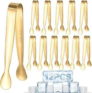 12 Pcs Gold Serving Tongs, Stainless Steel Ice Tongs Mini Sugar Tongs for Kitchen Appetizers, Party. Ting Tongs for Serving Food, Ice, Sugar Cube, Salad, Desserts 12 Pcs Gold Serving Tongs, Stainless Steel Ice Tongs Mini Sugar Tongs for Kitchen Appetizers, Party. Ting Tongs for Serving Food, Ice, Sugar Cube, Salad, Desserts