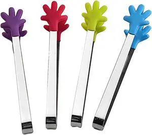 4PCS Silicone Mini Tongs, 5 Inch Colourful Small Hand Shape Metal Food Tongs, Kitchen Tool for Serving Food, Ice Cube, Fruits, Sugar, Barbecue, DessertsGreat for Party, Buffet 4PCS Silicone Mini Tongs, 5 Inch Colourful Small Hand Shape Metal Food Tongs, Kitchen Tool for Serving Food, Ice Cube, Fruits, Sugar, Barbecue, DessertsGreat for Party, Buffet