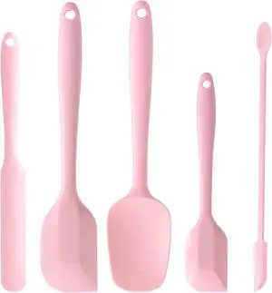 5 Piece Pink Silicone Spatula Set, Heat Resistant Rubber Spatulas Set, Silicone Kitchen Utensils Set Dishwasher Safe for Nonstick Cookware Baking Cooking 5 Piece Pink Silicone Spatula Set, Heat Resistant Rubber Spatulas Set, Silicone Kitchen Utensils Set Dishwasher Safe for Nonstick Cookware Baking Cooking