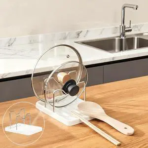Spoon Rest & Pot Lid Holder - 2-in-1 Kitchen Cooking Tool Rack for Counter & Stove Top - Lid Holder While Cooking, Multifunctional Organizer Spoon Rest & Pot Lid Holder - 2-in-1 Kitchen Cooking Tool Rack for Counter & Stove Top - Lid Holder While Cooking, Multifunctional Organizer