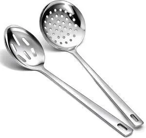Berglander Slotted Spoons for Straining 2 pcs 13", Stainless Steel Kitchen Spider Strainer Skimmer Ladle for Straining Pasta/Cooking/Frying, Metal Kitchen Utensils Pasta Spoon Berglander Slotted Spoons for Straining 2 pcs 13", Stainless Steel Kitchen Spider Strainer Skimmer Ladle for Straining Pasta/Cooking/Frying, Metal Kitchen Utensils Pasta Spoon