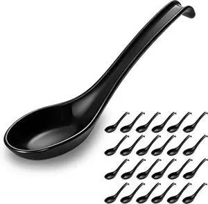 Kyraton Asian Soup Spoon Set of 24 with Long Handle Easy to Hold, Unbreakable Plastic Japanese Spoon for Ramen, Chinese and Vietnamese Wonton, Pho Dumpling Miso, Rice, Soba, Noodle Soup Spoons Kyraton Asian Soup Spoon Set of 24 with Long Handle Easy to Hold, Unbreakable Plastic Japanese Spoon for Ramen, Chinese and Vietnamese Wonton, Pho Dumpling Miso, Rice, Soba, Noodle Soup Spoons