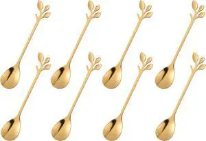 dcieiosul Gold Plated Stainless Steel Mini Coffee Espresso Spoon, Tableware Flatware Dessert Teaspoons Small Soup Spoons Set of 8, 4.9 inch Specialty Demitasse Stirring Spoons (Gold spoons) dcieiosul Gold Plated Stainless Steel Mini Coffee Espresso Spoon, Tableware Flatware Dessert Teaspoons Small Soup Spoons Set of 8, 4.9 inch Specialty Demitasse Stirring Spoons (Gold spoons)
