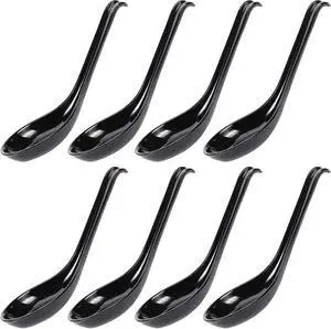 Comicfs Asian Soup Spoons 8 pieces, 8HSP-B, Large Japanese Soup Spoons, Soba Rice Pho Ramen Noodle Soup Spoon, Chinese Won Ton Soup Spoon, Hook Style (8 Spoon, Black) Comicfs Asian Soup Spoons 8 pieces, 8HSP-B, Large Japanese Soup Spoons, Soba Rice Pho Ramen Noodle Soup Spoon, Chinese Won Ton Soup Spoon, Hook Style (8 Spoon, Black)