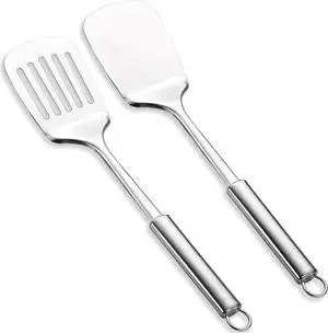 Stainless Steel Spatulas Set, ReaNea Silver Slotted Turner, Solid Turner, Heavy Duty Sturdy Kitchen Spatula High Heat Resistant, Ideal Cookware for Fish,Eggs,Pancakes, Dishwasher Safe, Easy to Clean Stainless Steel Spatulas Set, ReaNea Silver Slotted Turner, Solid Turner, Heavy Duty Sturdy Kitchen Spatula High Heat Resistant, Ideal Cookware for Fish,Eggs,Pancakes, Dishwasher Safe, Easy to Clean
