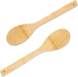 Wooden Spoons for Cooking, Bamboo Nonstick 12" Kitchen Utensils, 2-Piece Wooden Spoons for Cooking, Bamboo Nonstick 12" Kitchen Utensils, 2-Piece
