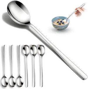 Set of 6 Premium Korean Soup Spoons, 8 Inch Set of 6 Premium Korean Soup Spoons, 8 Inch